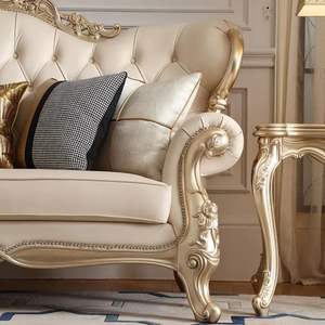 Sofá Seccional en Forma de L de Madera Tallada Clásica de Lujo en Oferta, Muebles Elegantes de Estilo Europeo para Sala de Estar, Estilo Mandarín Oriental - Product Image 6