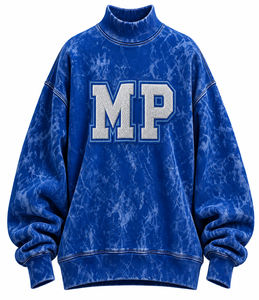 Sweat-shirt surdimensionné à col montant pour femme OEM, en molleton de coton épais, lavage personnalisé, style streetwear hiver - Product Image 3
