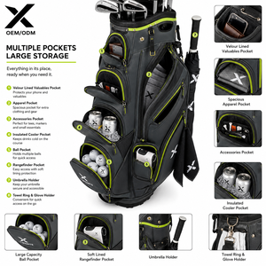 Bolsa de Golf Personalizada OEM Impermeable con 14 Divisores, de Cuero PU con Soporte, Múltiples Bolsillos, Premium X Sports City XSC-GB-F1 - Product Image 5