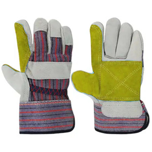 Piel de vacuno duradera de uso general de gran venta con palma de cuero serraje, forro de algodón y forro polar de jersey, y parte trasera de tela 100% algodón. - Product Image 2