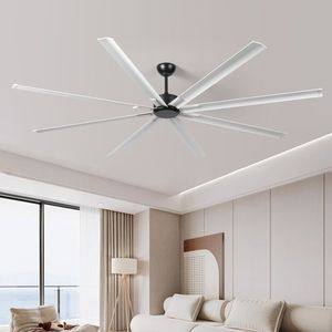 Ventilatore da Soffitto Reversibile da 96 Pollici con Motore DC, 8 Pale in Alluminio a Doppio Strato, 6 Velocità Silenziose, Luce e Telecomando Inclusi - Product Image 2