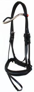 Cómoda y Suave Diadema de Cuero Genuino para Caballo con Cristales de Imitación, Accesorio de Brida Inglesa de Alta Calidad para Entrenamiento de Caballos - Product Image 4