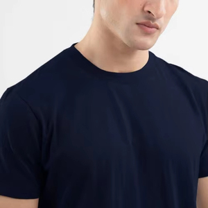 เสื้อยืดคอกลมแขนสั้นทรงหลวม ระบายอากาศ แห้งเร็ว ผ้าฝ้าย 100% สีพื้น สำหรับผู้ชาย - Product Image 3