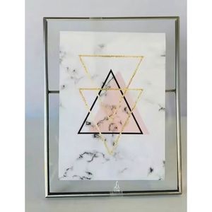 Handcrafted <b>Floating</b> Gold Mini Square Photo <b>Frame</b> Double Picture Display Eco-Friendly Gold Metal Framed Glass Table Top Custom - Product Image 6
