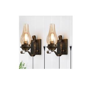 Lanterne murale extérieure, applique murale étanche, luminaire mural noir antirouille avec base en verre transparent, lampe murale - Product Image 5