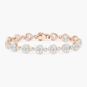 12 Ct Heart Lab Grown Diamond Tennis <b>Bracelets</b> 14k 18k <b>Solid</b> Gold Halo Bezel Set 6.5 7 Inch Everyday Wear Luxury Heavy Statement - Product Image 5