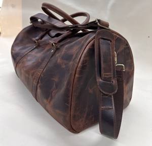 Bolsas de Lona de Cuero Genuino con Forro de Poliéster y Cierre de Cremallera, 22x10x12 Pulgadas, para Hombre, Viajes, Deportes y Gimnasio - Product Image 4