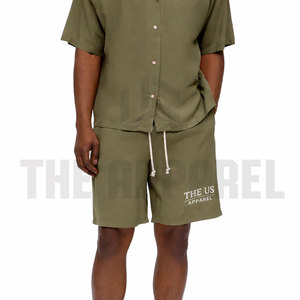 Custom Casual Embroidered Two-Piece Breathable Summer <b>Knitted</b> T-shirt and Short <b>Set</b> for Men Loose Fit Comfortable - Product Image 6