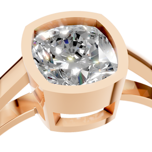 Anillo de Plata de Ley 925 con Baño de Rodio y Moissanita, Corte Brillante, Engaste en Bisel, para Mujer, Regalo de Boda - Product Image 3