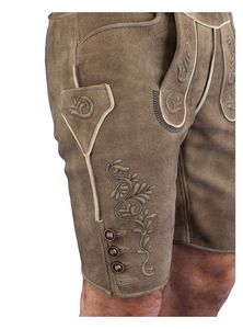 Pantalones Cortos de Cuero de Ante Vacuno para Hombre, Estilo Bávaro, Oktoberfest Alemán, Bordado Personalizable, Casuales, para Primavera - Product Image 3