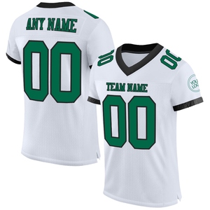 Wholesale Direct OMMIZ INDUSTRY Custom White <b>Silver</b>-Green Mesh Authentic Football Jersey - Product Image 2