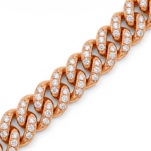 สร้อยข้อมือทองคำแท้ 10k/14k/18k สีเหลือง ขาว และโรสโกลด์ ดีไซน์หรูหราและทันสมัย รูปแบบ Cuban Link พร้อมใบรับรอง IGI คุณภาพ VS1 - Product Image 5
