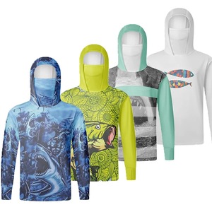 Chemises de pêche à manches longues, nouveau design, UPF50+, séchage rapide, respirantes, jersey de pêche personnalisé avec impression de poissons, vêtements de pêche - Product Image 1