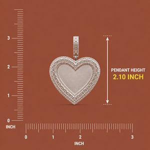 Pendentif cœur en argent 925 gravable avec diamant moissanite pour homme et femme - Product Image 3