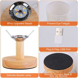 Modern 32.48in <b>USB</b> <b>Plug</b> Nightstand Lamp Warm White Beside Lamps for Bedroom Modern Lantern with 32.48in Cord - Product Image 3