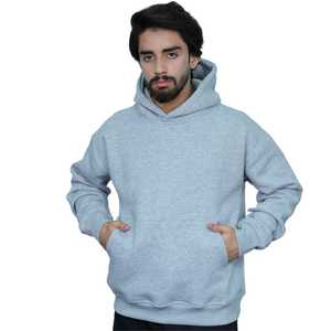 <b>Men's</b> 100% Cotton <b>Pullover</b> Hoodie & Sweatshirts Grey Relaxed Fit Casual Streetwear Comfortable Fashion Apparel Wear - Product Image 2