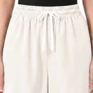 Women's Ivory Cargo Jogger Pants High Waist Drawstring Loose Fit Trousers with Side Pockets Elastic Casual Everyday Fashion - Product Image 2