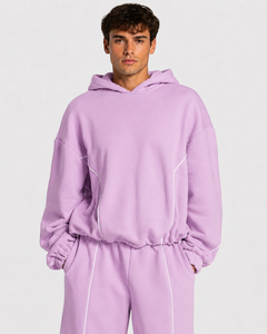 เสื้อฮู้ดดี้ผู้ชาย Orchid รุ่น Contrastline พร้อมโลโก้สั่งทำพิเศษ เสื้อสเวตเชิ้ตผู้ชายทรงโอเวอร์ไซส์ลำลอง ผ้าฟลีซพรีเมียม เสื้อฮู้ดดี้ผู้ชายแบบสวมหัว - Product Image 1