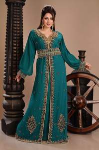 AWAIS HOUSE Dubaï Tradition musulmane Vêtements islamiques Grande taille Kaftan Abaya Jubbah Longueur au sol Col montant Manches longues Ourlet évasé - Product Image 5