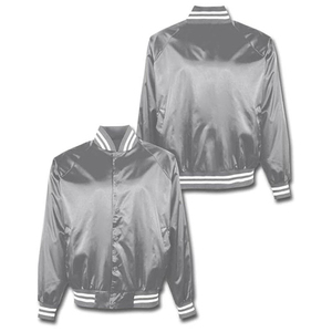 เสื้อแจ็คเก็ตบอมเบอร์ผ้าซาตินสีน้ำเงินกรมท่าสำหรับผู้หญิง แบบคลาสสิก ซิปหน้า เงางาม น้ำหนักเบา สวมใส่สบาย ทรงเข้ารูป เสื้อคลุมลำลองเนื้อนุ่ม - Product Image 2