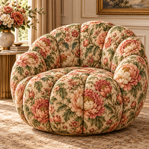 Tela Brocada con Flores de Peonía Rosadas, Tela Jacquard Tejida en Oro para Decoración Textil del Hogar - Product Image 3