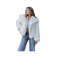 Manteau long en fausse fourrure moelleuse pour femme, respirant, motif uni, veste d'automne-hiver en matériau non tissé, tricoté à l'avant
