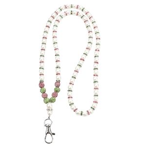 Pearl Beaded Lanyard Necklace Women Phone Strap <b>ID</b> <b>Holder</b> Keychain Colorful Beads Fashion Accessory Stylish Gift - Product Image 5
