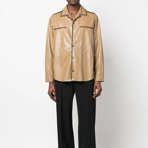 Soft Leather <b>Cowboy</b> Leather <b>Shirt</b> Breathable Design <b>Cowboy</b> Leather <b>Shirt</b> Comfortable Fit Daily Outfit - Product Image 4