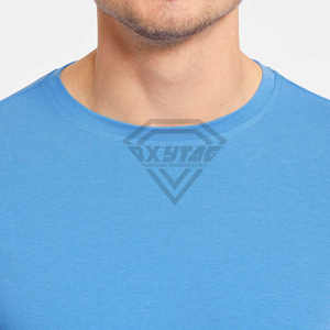 Mens Custom Long Sleeve T Shirt Cotton Blank Crew <b>Neck</b> Tee Shirt Bulk <b>Light</b> Blue Plain Tshirt Wholesale Clothing Manufacturer - Product Image 6
