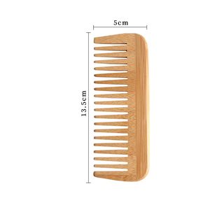 Bamboo <b>Wide</b> Tooth Hair <b>Comb</b> Natural Detangling <b>Comb</b> for Wet Dry Hair Anti-Static Smooth Gentle Hair Care Tool - Product Image 6