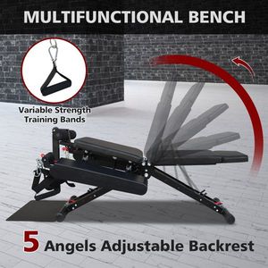 Adjustable Strength Training <b>Bench</b> Multifunction Fitness Chair for Full Body Workout Fast Folding Home <b>Bench</b> <b>Benches</b> <b>Racks</b> - Product Image 4