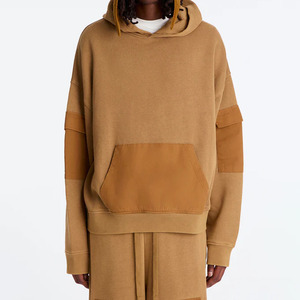 Sudadera con Capucha Extra Grande para Hombre, Diseño de Parches en Color Sólido, Algodón French Terry Transpirable, Ropa de Otoño, Corte Regular, de Salamon - Product Image 1