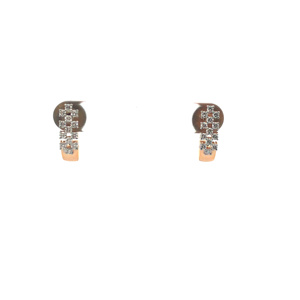 Luxury 18K Rose Gold Diamond <b>Earring</b> for Women Fashion Geometric <b>Stud</b> <b>Earrings</b> Minimalist Bridal Wedding <b>Fine</b> Jewelry Wholesale - Product Image 1