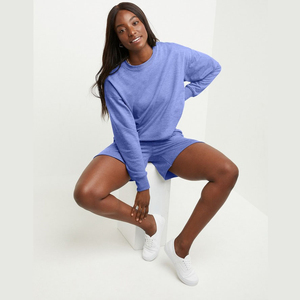 Shorts de détente personnalisés pour femmes, taille haute, en molleton bouclette, respirants, séchage rapide, grande taille, 100% coton, OEM - Product Image 5