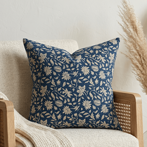 Housse de coussin imprimée Cœurs Héritages, faite à la main, motif Jaipuri Block Print avec élégant design Cœur Buta pour canapé - Product Image 4