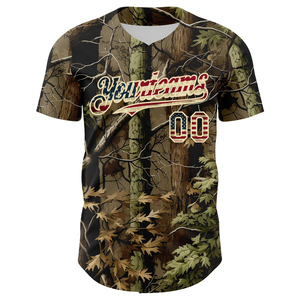 Custom Sublimated Camo Baseball Jersey Lightweight 100% Polyester Breathable Short Sleeve Shirt for All Seasons - Product Image 4