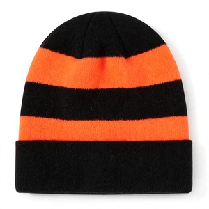 Bonnet Jacquard Personnalisé Unisexe en Tricot, Motif Rayé, Doux, Extensible, Imprimé Floqué, Style Y2K Streetwear - Product Image 2