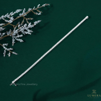 Pulsera de Diamantes Cultivados en Laboratorio de 4.336 Quilates, Color F+, Claridad VS VVS, Chapado en Oro de 18K, Certificado IGI, Joyería de Lujo Premium