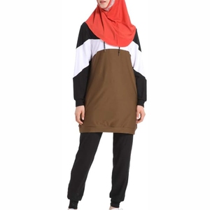 Muslim Women Activewear Tracksuit Modest Fitness Clothing Long Sleeve Jogger Set Comfortable Sports Outfit Vintage Embroidery - Product Image 4