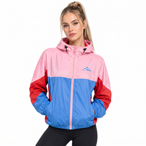 Customized <b>Women</b> Hooded WIndbreaker <b>Jacket</b> Embroidered Front Logo Zipper Hiking Hoodie Waterproof Rain <b>Jacket</b> Outdoor Wear Top - Product Image 1