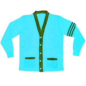 Knitted Sorority Greek University <b>Cardigan</b> <b>Sweaters</b> V-neck Wool/Acrylic Material Patchwork Design Quick Dry Breathable - Product Image 1