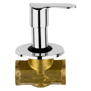 Robinet de lavabo durable avec bride, mural, chromé, pour eau chaude et froide, équipement sanitaire de salle de bain, en laiton, usage intensif - Product Image 1