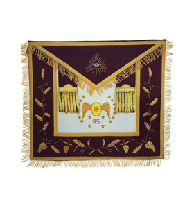 Premium Quality 95th Degree Memphis Misraim Masonic Regalia <b>Set</b> Customized Material Customized Color Maroon Hand Embroidery - Product Image 2