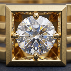Anillo de Compromiso Solitario de Oro Amarillo para Hombre con Diamante Cultivado en Laboratorio |   Anillo de Boda con Corte Brillante VS1 Certificado por IGI |   OEM/ODM Rodio de 14 Quilates - Product Image 4