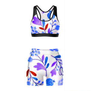 Ensemble 2 pièces de sport pour femme, couleur unie, soutien-gorge de sport dos croisé et taille élastique, respirant, haute qualité, vente en gros personnalisée - Product Image 4