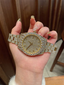 Montre mécanique dorée avec strass, affichage de la date, cadran, bracelet, montre-bracelet, style bijoux de mode - Product Image 6