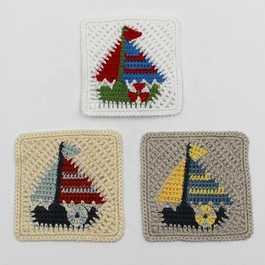 Cá nhân trang trí Crochet thuyền thiết kế túi thêu vuông <span class=keywords><strong>Motif</strong></span> các bản vá lỗi cho túi xách may mặc - Product Image 5