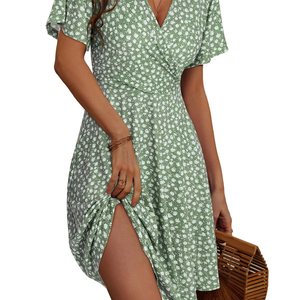 Vestido Cruzado Moderno para Mujer, Vestido Midi con Cintura Ajustable con Lazo, Material Suave y Ligero para Uso Diario y Vacaciones - Product Image 4