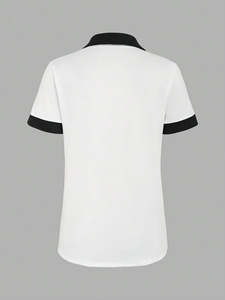 T-shirt personnalisé le plus vendu, 100% coton, polo pour femme, respirant, grande taille, t-shirt uni pour femme, polo à sublimation - Product Image 2