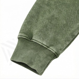 Conjunto Deportivo de Invierno para Hombre, Talla Grande, Algodón, Diseño de Logotipo Personalizado, Transpirable, Lavado Ácido, Patrón Sólido, Cuello con Capucha - Product Image 6